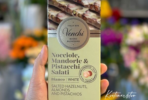 Venchi Nocciole & Pistacchi | Biela mliečna čokoláda so solenými lieskovcami, mandľami a pistáciami, 100 g
