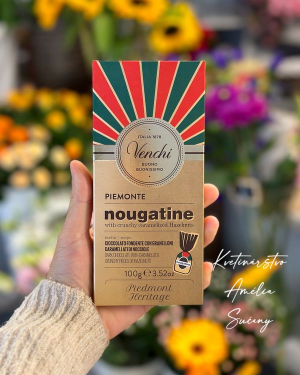 Venchi Nougatine | Extra horká čokoláda s karamelizovanými lieskovcami
