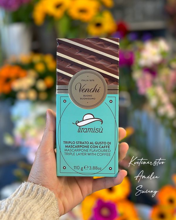 Venchi Tiramisu - Mliečna mascarpone čokoláda s kávou - Tiramisu, 110 g.